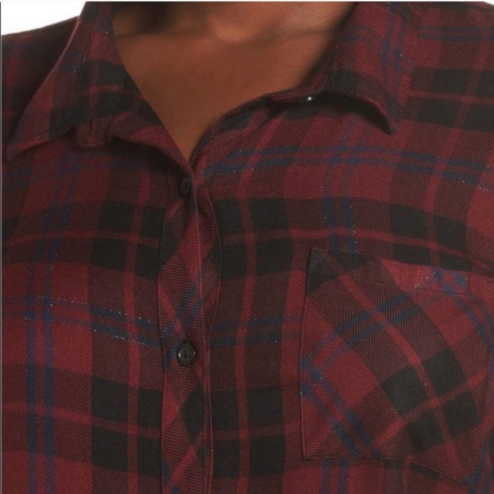 Rails Soft Metallic Plaid Hunter Button Down Shir… - image 4